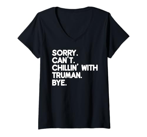 Damen Truman Vorname, lustig, personalisierbar, mit Namen T-Shirt mit V-Ausschnitt von Chillin Custom Novelty Given Name Humor Merch