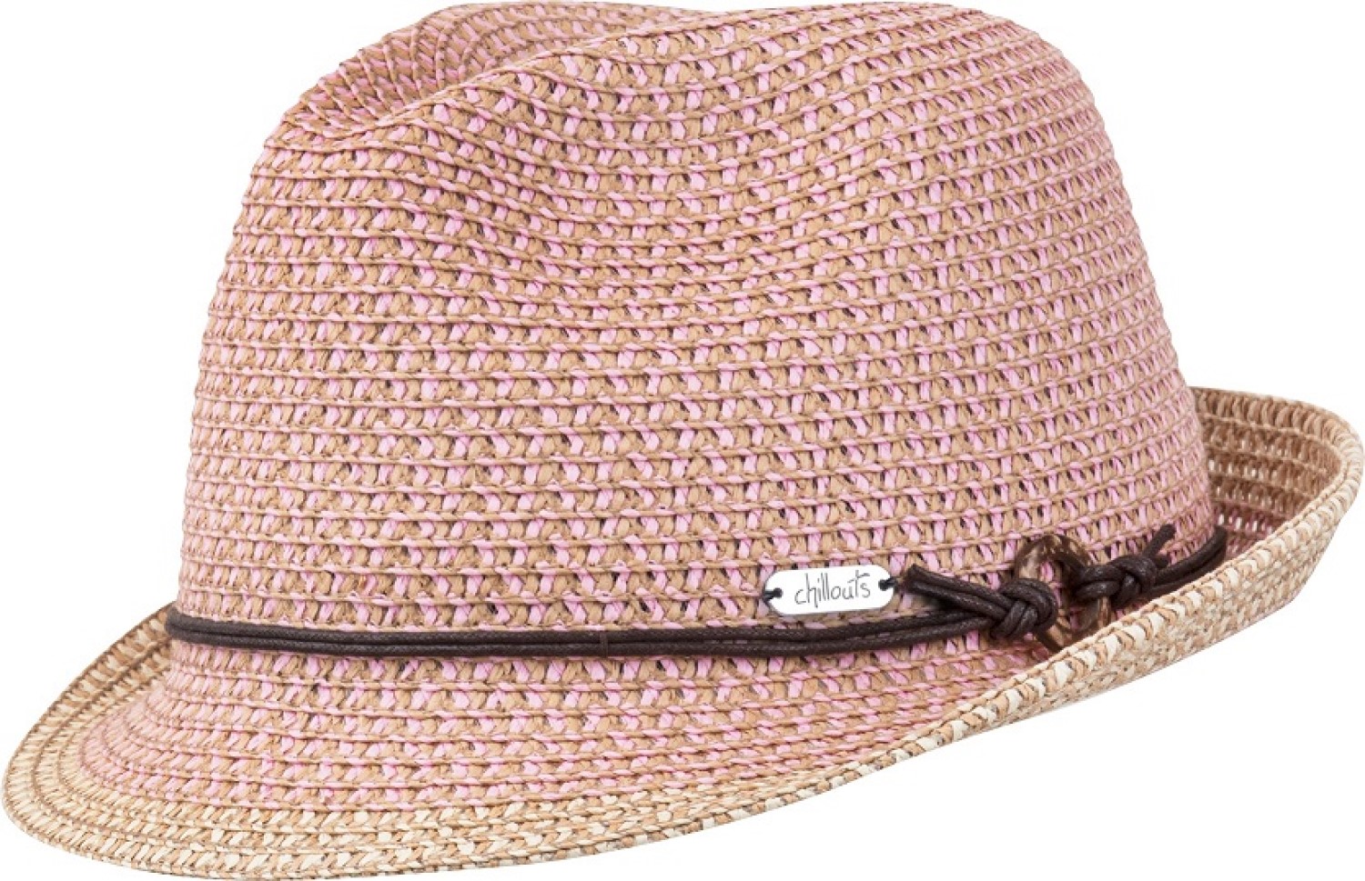 Chillouts Zweifarbiger Papier Strohhut Trilby mit Kunstleder Garnitur von Chillouts