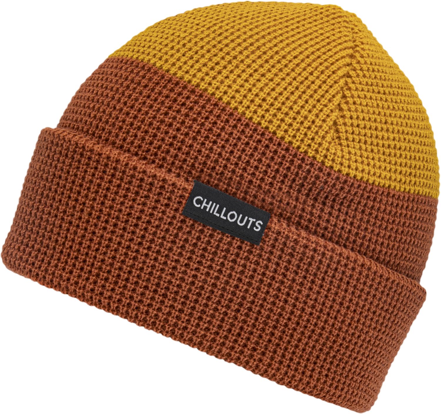 Chillouts zweifarbige Beanie Strickmütze mit Umschlag von Chillouts