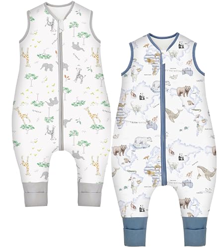 Chilsuessy Baby Schlafsack mit Füßen 2er Pack 2.5 Tog Kinder Ganzjahres Schlafsack Warm Baby Schlafsack mit Beinen Winter, 2.5 Tog/Giraffenwald + Tierkarte, 90cm/Baby Höhe 95-105cm Chilsuessy Baby Schlafsack mit Füßen 2er Pack 2.5 Tog Kinder Ganzjahres Schlafsack Warm Baby Schlafsack mit Beinen Winter, 2.5 Tog/Giraffenwald + Tierkarte, 90cm/Baby Höhe 95-105cm von Chilsuessy