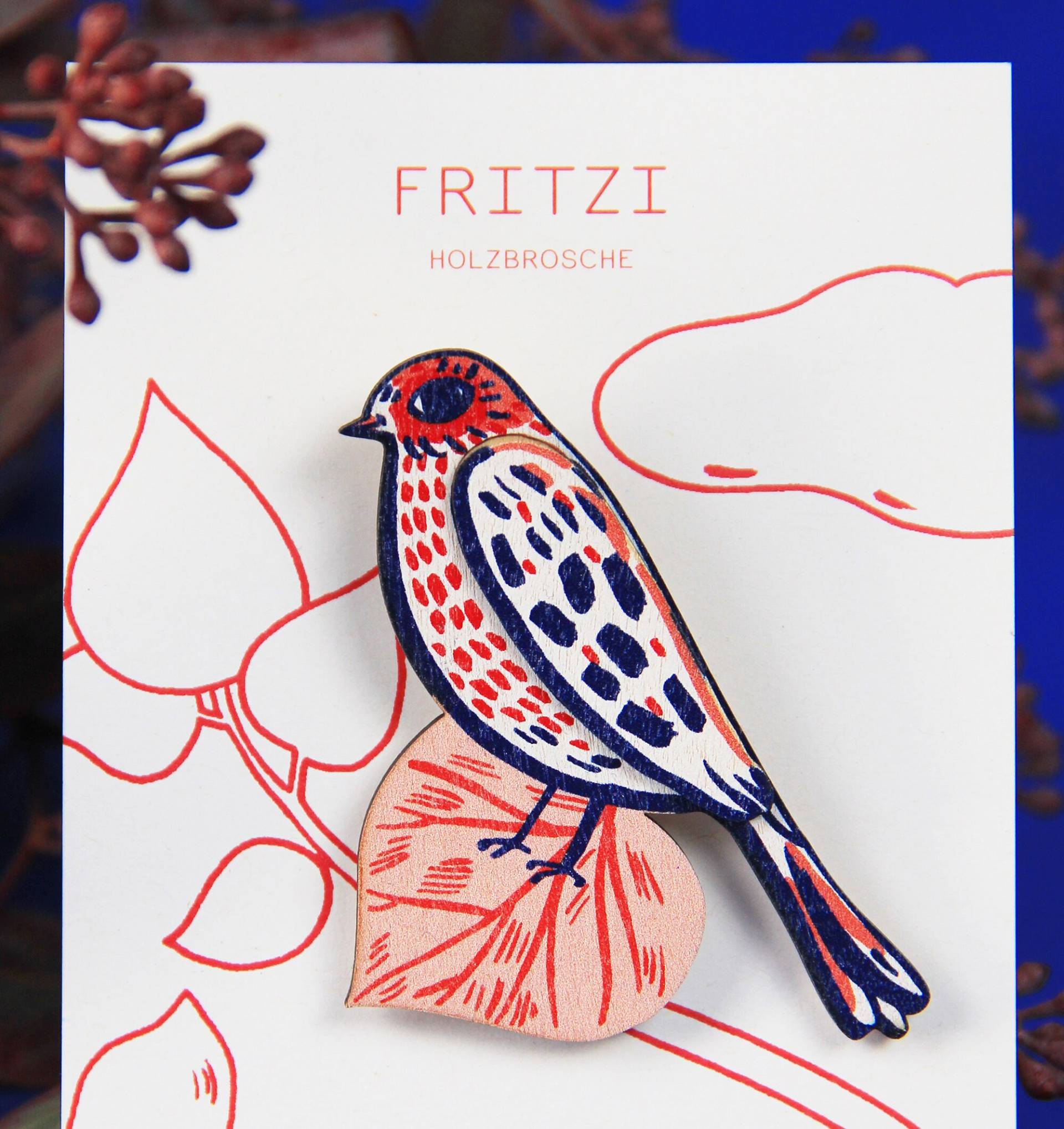 Holzbrosche Fritzi | Vogel Brosche Aus Köln Original Illustration Holzbrosche Fritzi | Vogel Brosche Aus Köln Original Illustration von ChimeneHenriquez