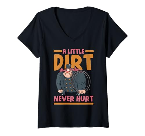 Damen Schornsteinfeger A Little Dirt Never Hurt T-Shirt mit V-Ausschnitt Damen Schornsteinfeger A Little Dirt Never Hurt T-Shirt mit V-Ausschnitt von Chimney Sweeper Soot Ashes Job Profession