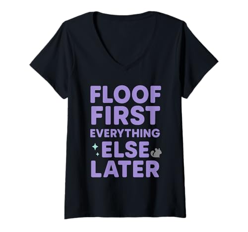 Damen Chinchilla Lustiges Nager Haustier Floofy Tier Kawaii Cute Chill T-Shirt mit V-Ausschnitt Damen Chinchilla Lustiges Nager Haustier Floofy Tier Kawaii Cute Chill T-Shirt mit V-Ausschnitt von Chinchilla Chill Zone Small Pet Lover Rodent Humor