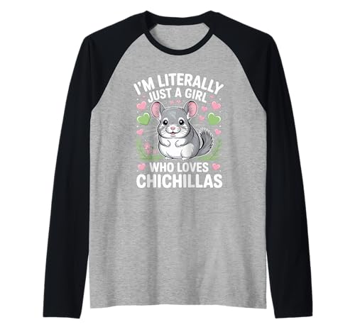 Lustiges Mädchen, das Chinchillas liebt, süße Herzen und Blumen Raglan Lustiges Mädchen, das Chinchillas liebt, süße Herzen und Blumen Raglan von ChinchillaVibes