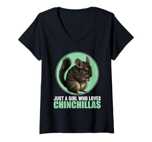 Damen Chinchillas Chinchilla T-Shirt mit V-Ausschnitt Damen Chinchillas Chinchilla T-Shirt mit V-Ausschnitt von Chinchillas Chinchilla Tier Shop