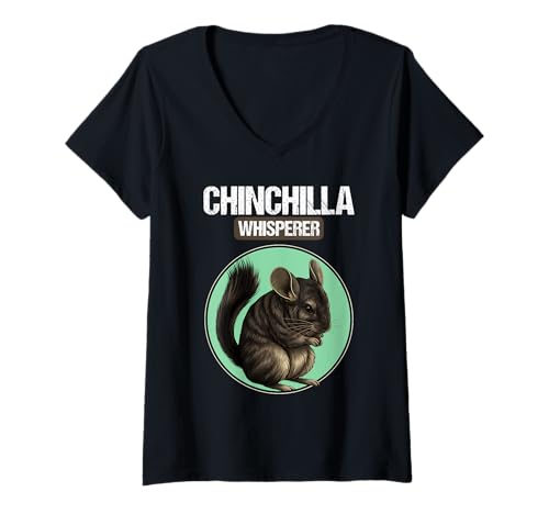 Damen Chinchillas Chinchilla T-Shirt mit V-Ausschnitt von Chinchillas Chinchilla Tier Shop
