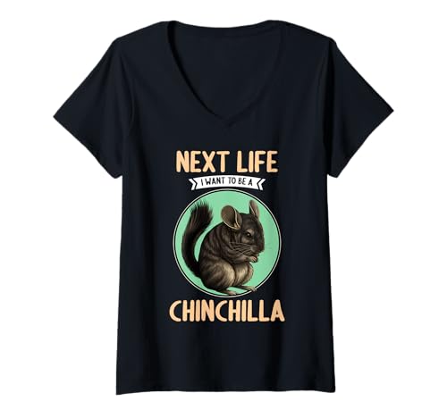 Damen Chinchillas Chinchilla T-Shirt mit V-Ausschnitt Damen Chinchillas Chinchilla T-Shirt mit V-Ausschnitt von Chinchillas Chinchilla Tier Shop