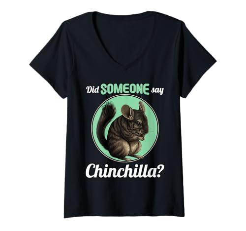 Damen Chinchillas Chinchilla T-Shirt mit V-Ausschnitt von Chinchillas Chinchilla Tier Shop