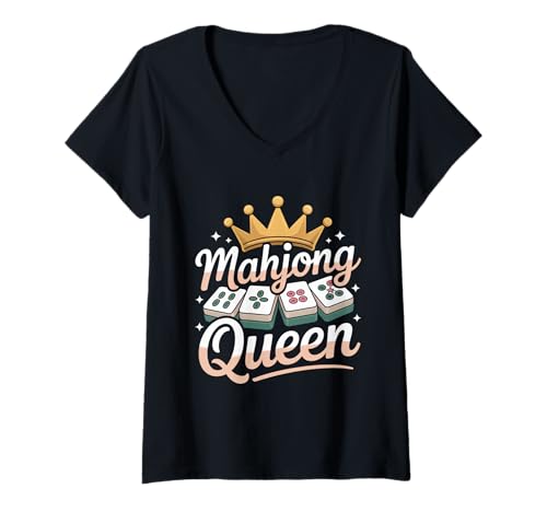 Damen Mahjong Queen Lustiges Mahjong-Glück ist Mahjong zu Spielen T-Shirt mit V-Ausschnitt Damen Mahjong Queen Lustiges Mahjong-Glück ist Mahjong zu Spielen T-Shirt mit V-Ausschnitt von Chinese Game Player