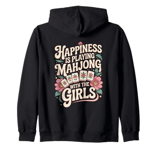 Lustiges Mahjong Cool Happiness is Playing Mahjong with Girls Kapuzenjacke von Chinese Game Player