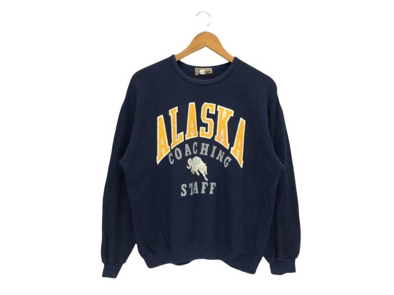 Vintage Alaska Coaching Staff Big Logo Sweatshirt Sweater Pullover Crewneck von Chinoi2021