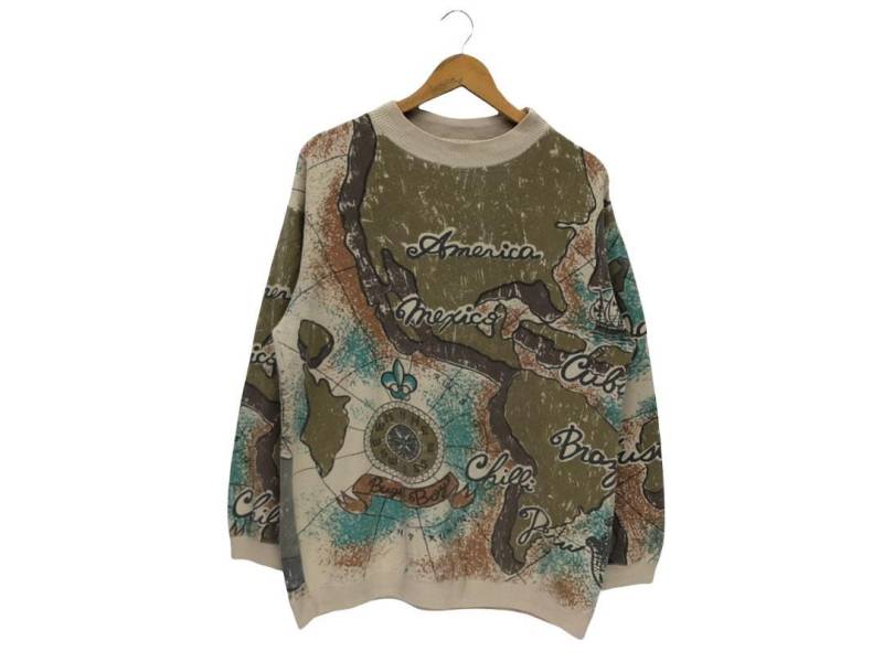 Vintage Weltkarte Amerika Mexiko Design All Over Full Print Sweatshirt Pullover Crewneck von Chinoi2021