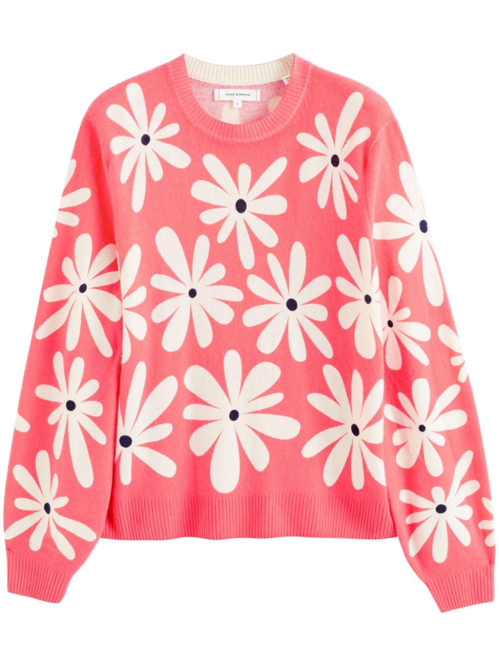 Chinti & Parker Ditsy Daisy Intarsien-Strickpullover - Rosa von Chinti & Parker