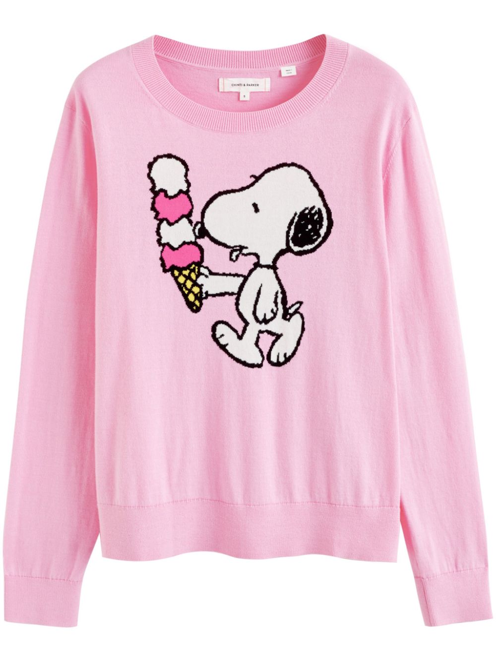 Chinti & Parker Snoopy Ice Cream Intarsien-Pullover - Rosa von Chinti & Parker