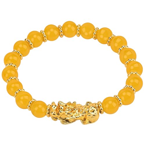 Chiorgone Goldenes Feng Shui Pixiu Armband - Reichtum & Schutz Charm für Männer & Frauen, verstellbares Gummiband, handgefertigtes spirituelles Accessoire für Fülle & Erfolg von Chiorgone