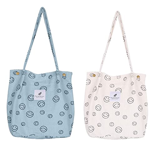 Chirest Tragetasche für Frauen Smiley Face Lässig Ästhetisch Niedlich Tote Teen Girls Trendy Stuff Umhängetasche Handtasche Tasche von Chirest