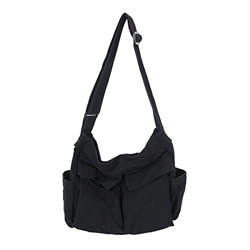 Chirest Messenger-Tasche, große Hobo-Umhängetasche mit mehreren Taschen, Canvas-Schultertasche für Damen und Herren von Chirest