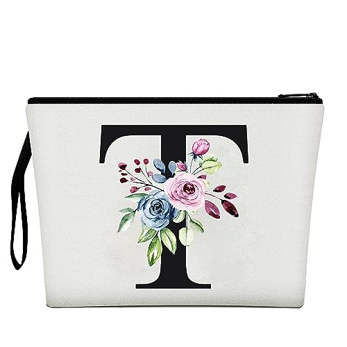 Make-up Tasche für Frauen, A-Z 26 Brief personalisierte Make-up Tasche, Geburtstagsgeschenke für Frauen Mama, Geschenke für besten Freund, Braut Brautjungfer Kosmetiktasche von Chirest