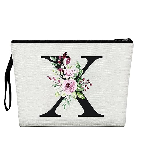 Make-up Tasche für Frauen, A-Z 26 Brief personalisierte Make-up Tasche, Geburtstagsgeschenke für Frauen Mama, Geschenke für besten Freund, Braut Brautjungfer Kosmetiktasche von Chirest