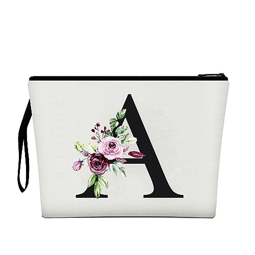 Make-up Tasche für Frauen, A-Z 26 Brief personalisierte Make-up Tasche, Geburtstagsgeschenke für Frauen Mama, Geschenke für besten Freund, Braut Brautjungfer Kosmetiktasche von Chirest