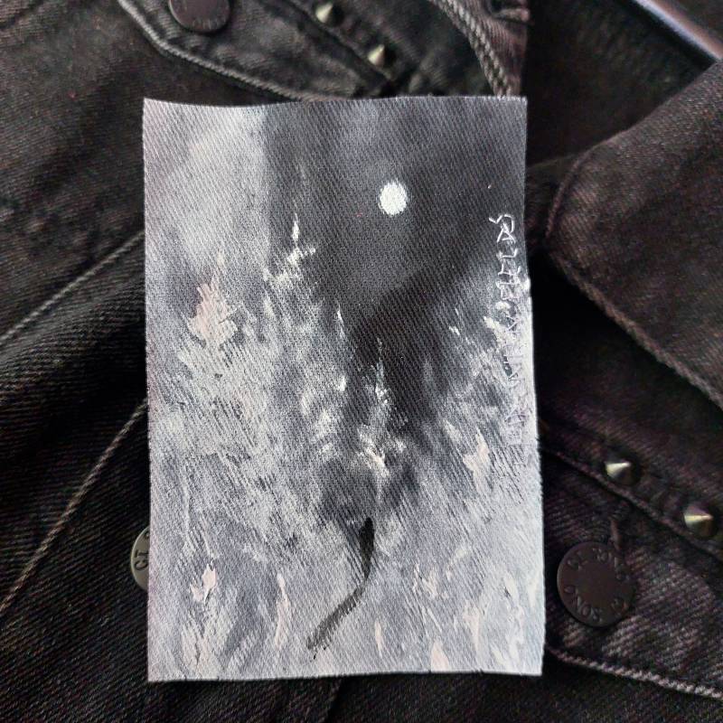 Winterwald | Handgemalter Aufnäher Kampfjacke Schwarzes Metall Handgefertigt von ChironianFields