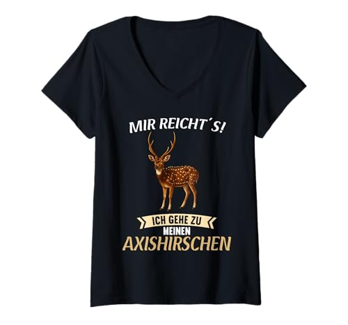 Damen Chital Axishirsche Axishirsch T-Shirt mit V-Ausschnitt Damen Chital Axishirsche Axishirsch T-Shirt mit V-Ausschnitt von Chital Axishirsche Axishirsch Tier Shop