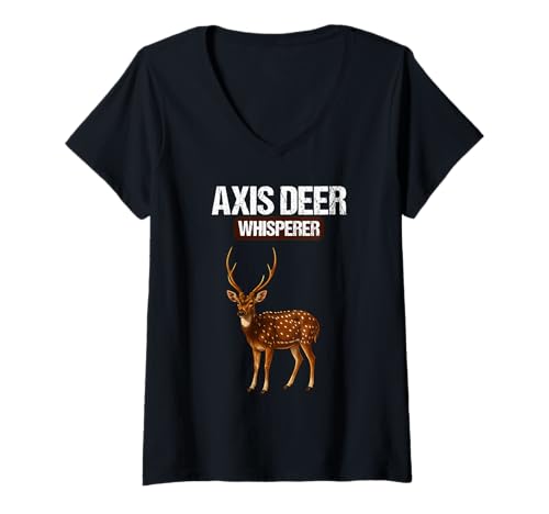 Damen Chital Axishirsche Axishirsch T-Shirt mit V-Ausschnitt Damen Chital Axishirsche Axishirsch T-Shirt mit V-Ausschnitt von Chital Axishirsche Axishirsch Tier Shop