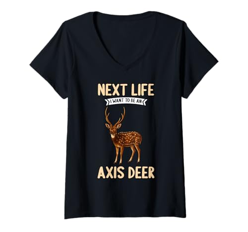 Damen Chital Axishirsche Axishirsch T-Shirt mit V-Ausschnitt Damen Chital Axishirsche Axishirsch T-Shirt mit V-Ausschnitt von Chital Axishirsche Axishirsch Tier Shop