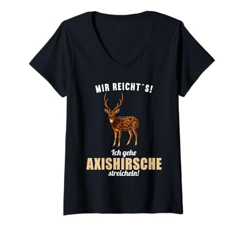 Damen Chital Axishirsche Axishirsch T-Shirt mit V-Ausschnitt von Chital Axishirsche Axishirsch Tier Shop