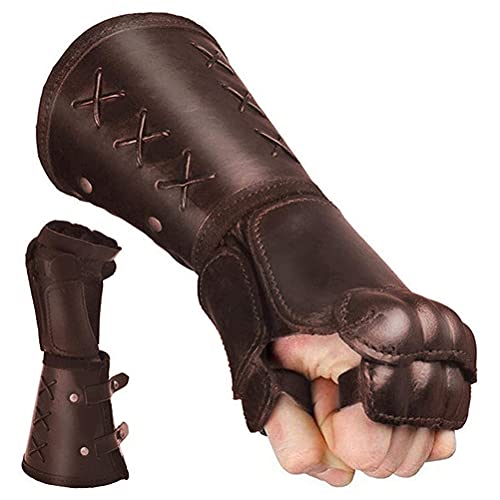 Chiyyak 1 Paar Retro Gauntlet Armband, Gothic Kunstleder Armschützer Handschuh Mittelalter Steampunk Arm Rüstung Manschette Ritter Cosplay Handschützer Chiyyak 1 Paar Retro Gauntlet Armband, Gothic Kunstleder Armschützer Handschuh Mittelalter Steampunk Arm Rüstung Manschette Ritter Cosplay Handschützer von Chiyyak