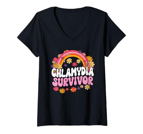 Damen Chlamydia Survivor Funny Graphic T-Shirt mit V-Ausschnitt Damen Chlamydia Survivor Funny Graphic T-Shirt mit V-Ausschnitt von Chlamydia Survivor Funny Graphic