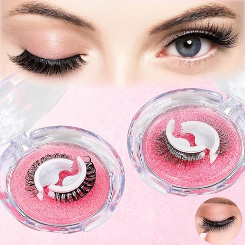 Wimpern Selbstklebend Natürlich Selbstklebende Wimpern ohne Kleber Lashes Selbstklebend Künstliche Wimpern Selbstklebend Wiederverwendbar 3D Wimpern Extensions ohne Eyeliner für Anfänger Partys von Chlffua