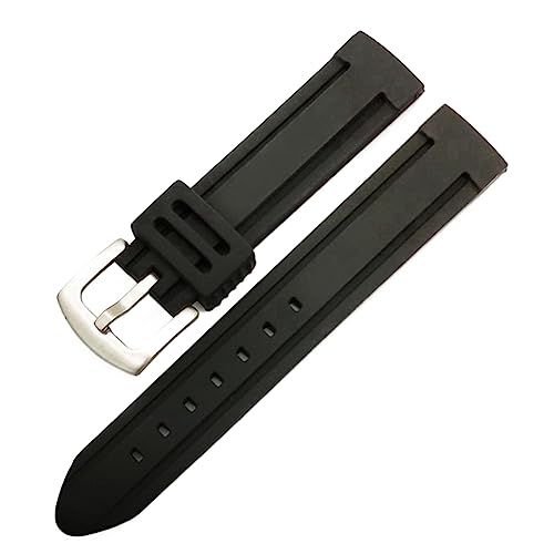 Chlikeyi 18-30mm breites Gummi-Uhrenarmband, Sport, weiches Tauchen, wasserdichtes Gummi-Armband, gebürstetes Verschluss-Armband, Schwarz, 30mm Chlikeyi 18-30mm breites Gummi-Uhrenarmband, Sport, weiches Tauchen, wasserdichtes Gummi-Armband, gebürstetes Verschluss-Armband, Schwarz, 30mm von Chlikeyi