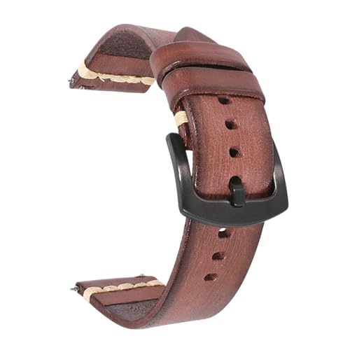 Chlikeyi Armband Leder 18-24mm, Rotbraun Schwarz, 18mm von Chlikeyi