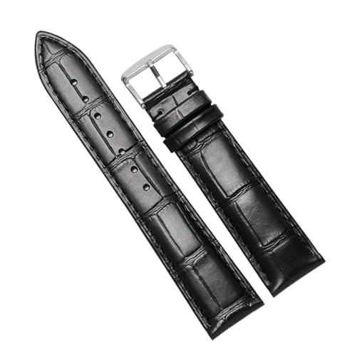 Chlikeyi Armband aus Rindsleder und Krokodilleder für Damen und Herren, Schwarz 1, 22 mm Chlikeyi Armband aus Rindsleder und Krokodilleder für Damen und Herren, Schwarz 1, 22 mm von Chlikeyi