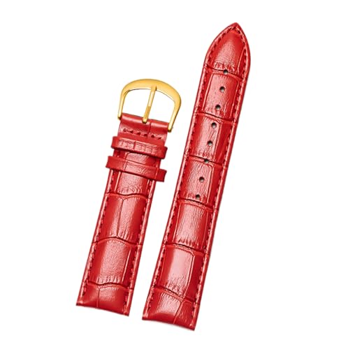Chlikeyi Armband aus echtem Leder, 10-22mm, Roségold, Uhrenarmband mit Schnalle für Damen, Farbe 11, 20mm von Chlikeyi