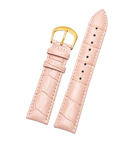 Chlikeyi Armband aus echtem Leder, 10-22mm, Roségold, Uhrenarmband mit Schnalle für Damen, Farbe 4, 12mm von Chlikeyi