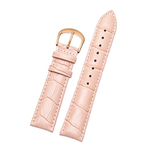 Chlikeyi Armband aus echtem Leder, 10-22mm, Roségold, Uhrenarmband mit Schnalle für Damen, Farbe 5, 20mm von Chlikeyi