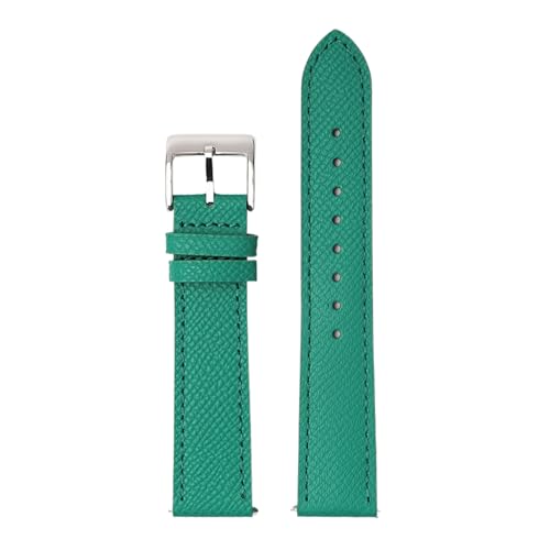 Chlikeyi Armband aus echtem Leder, Schnellverschluss, 18-22mm, Grüne grüne Linie, 20mm von Chlikeyi