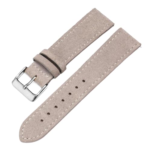 Chlikeyi Echtleder-Uhrenarmband, Wildleder-Uhrenarmband mit Nadelschnalle, Schnellverschluss-Uhrenkette, 17-20mm, Farbe 6, 20mm von Chlikeyi