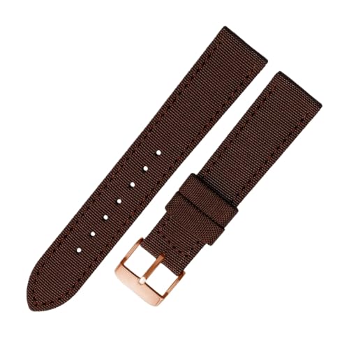 Chlikeyi Herren-Uhrenarmband aus Nylon-Canvas, 16-24mm, Armband mit roségoldener Dornschließe, Braun, 23mm Chlikeyi Herren-Uhrenarmband aus Nylon-Canvas, 16-24mm, Armband mit roségoldener Dornschließe, Braun, 23mm von Chlikeyi