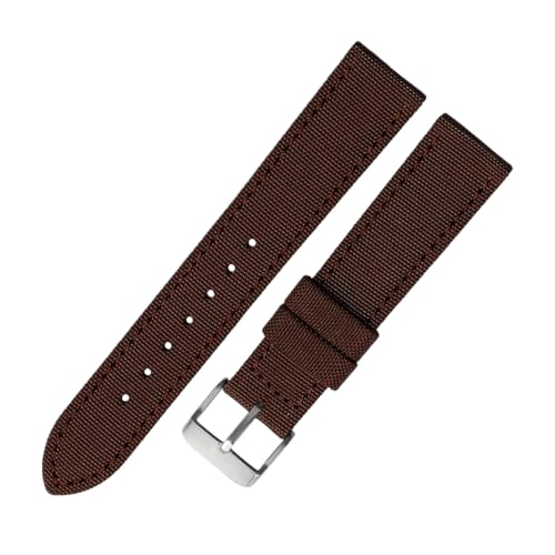 Chlikeyi Herren-Uhrenarmband aus Nylon-Canvas, 16-24mm, Armband mit silberner Dornschließe, Braun, 19mm Chlikeyi Herren-Uhrenarmband aus Nylon-Canvas, 16-24mm, Armband mit silberner Dornschließe, Braun, 19mm von Chlikeyi