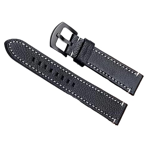Chlikeyi Herren-Uhrenarmband aus genarbtem Leder, 18-22mm, Rindsleder, Litschi-Maserung, Armband, Uhrenzubehör, Schwarz Schwarz, 22 mm Chlikeyi Herren-Uhrenarmband aus genarbtem Leder, 18-22mm, Rindsleder, Litschi-Maserung, Armband, Uhrenzubehör, Schwarz Schwarz, 22 mm von Chlikeyi