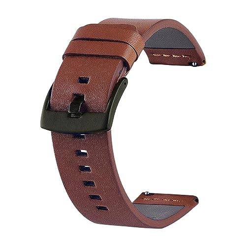 Chlikeyi Leder-Uhrenarmbänder, 18-24mm, Schnellverschluss-Uhrenarmband, Braun schwarz, 18 mm von Chlikeyi