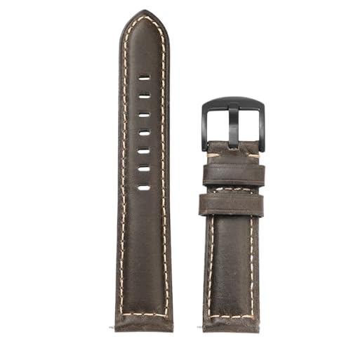 Chlikeyi Lederarmband, 18-26mm, Vintage-Ölwachs-Armband, Dunkelgrau, 24mm von Chlikeyi