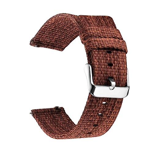 Chlikeyi Nylon-Schnellverschluss-Uhrenarmband, 18-24mm, Stoff-Armband, Gürtel, Canvas, Nylon-Uhrenarmbänder, Armband, Braun, 18mm von Chlikeyi