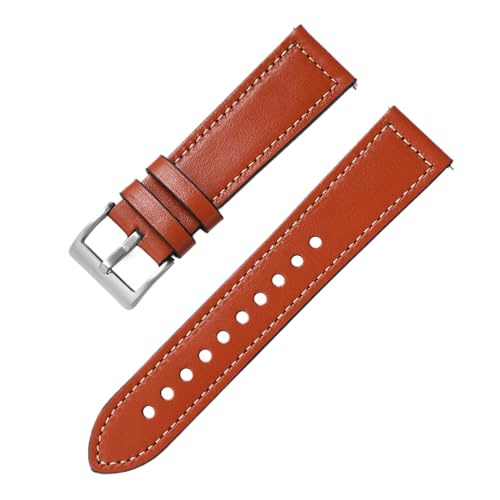 Chlikeyi Uhrenarmbänder Doppelseitige Oberschicht aus Rindsleder in Tarnfarbe für Herren- und Damenuhrenarmband 20-22mm, Braun, 22mm von Chlikeyi