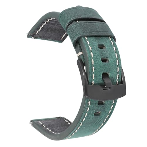 Chlikeyi Uhrenarmbänder aus echtem Leder 20-24mm, Grün, 24mm von Chlikeyi
