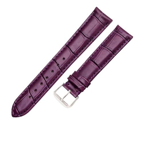 Chlikeyi Uhrenarmband, Leder, Roségold, schwarze Schnalle, 10-24mm, Farbe 20, 16mm von Chlikeyi