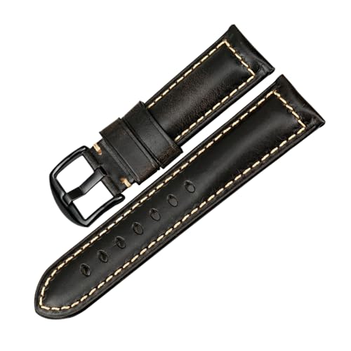 Chlikeyi Uhrenarmband, handgefertigt, Vintage-Leder, 20mm, 22-26mm, Farbe 1, 21mm von Chlikeyi